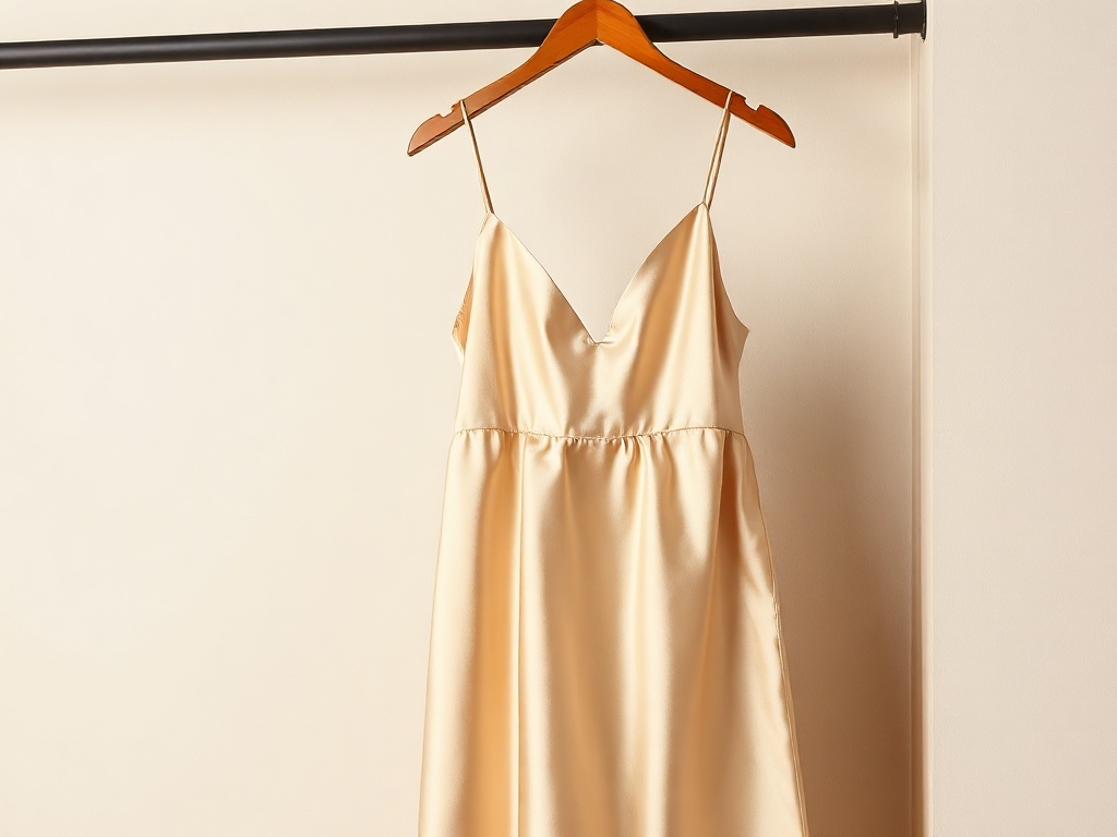 Vestido Slip Cetim Champagne
