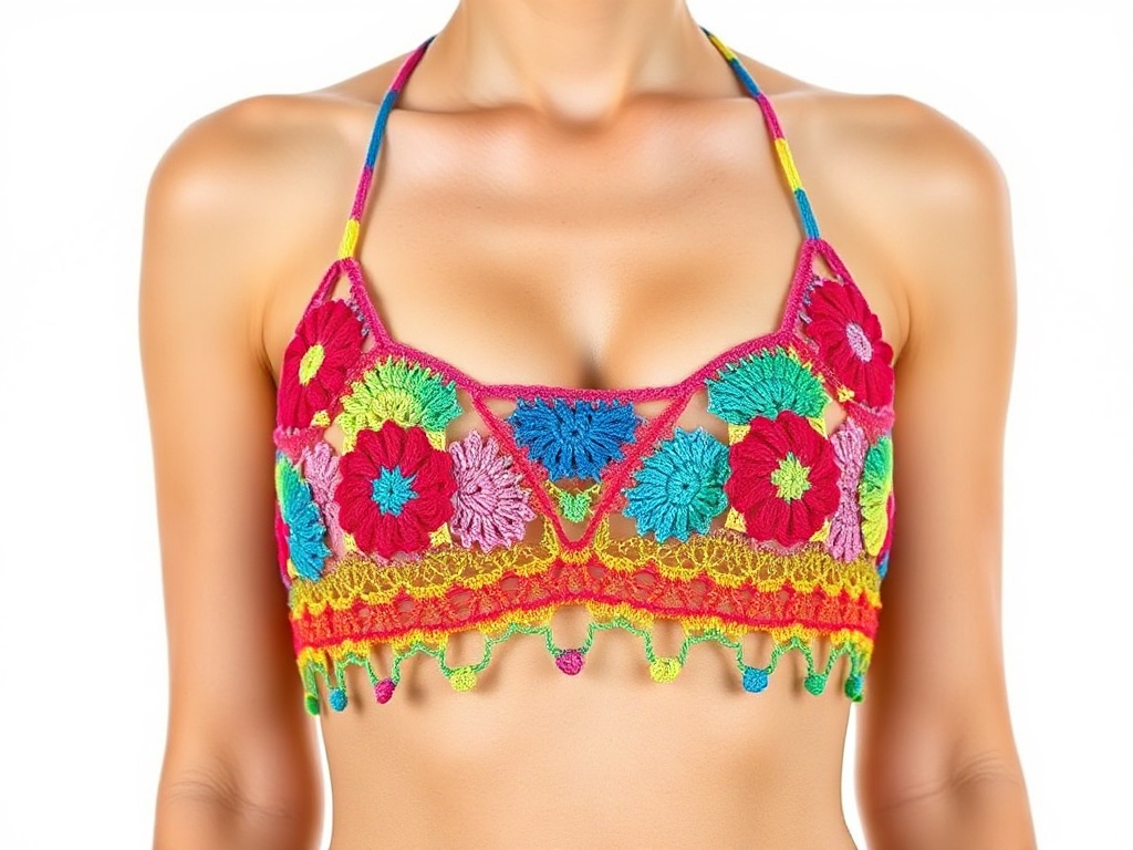 Top Crochet Halter Colorido