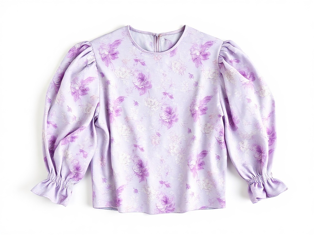 Blusa Manga Bufante Lavanda